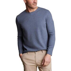 NEW English Laundry Men's XXL Long Sleeve Crew Neck Waffle Sweatshirt Blue